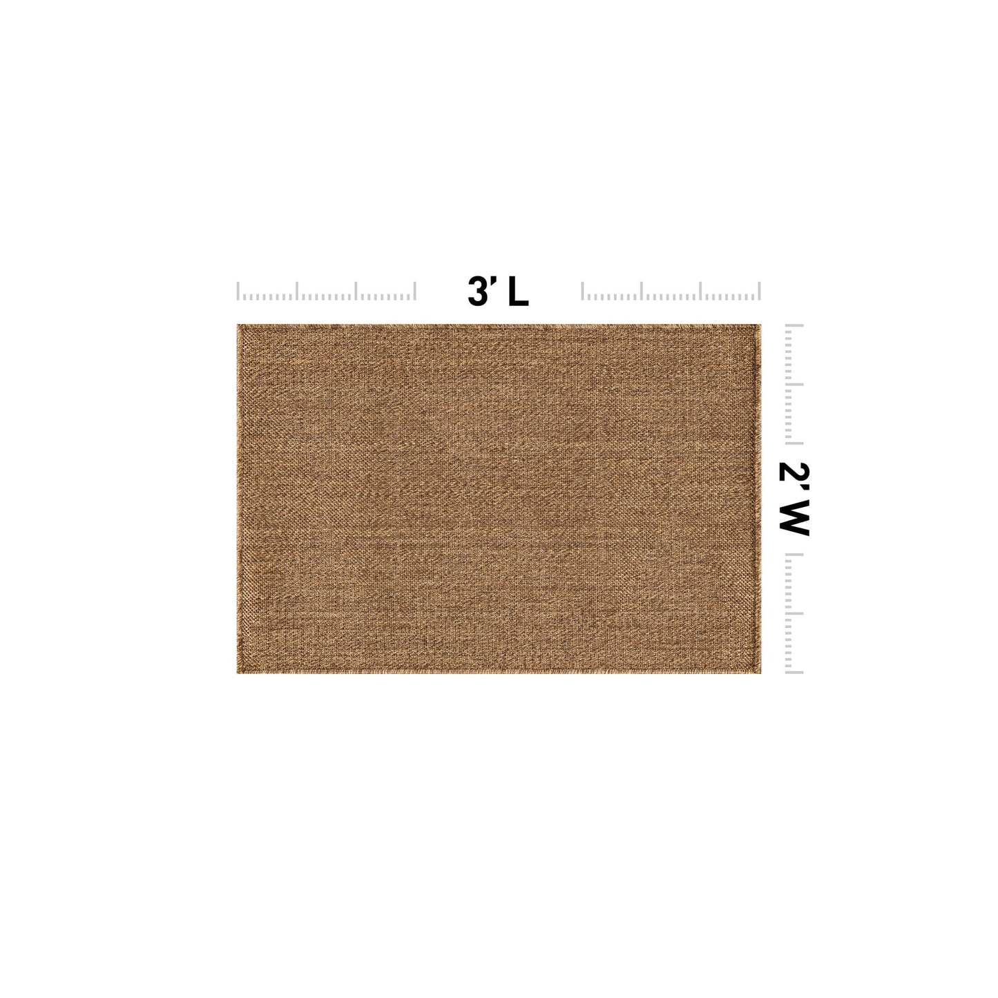 Rugshop Geometric Indoor Outdoor Flat Woven Area Rug,Natural Jute-Style,Easy-Care Patio Rug for Entryway Backyard Porch Deck Balcony, 2' x 3' Natural/Jute