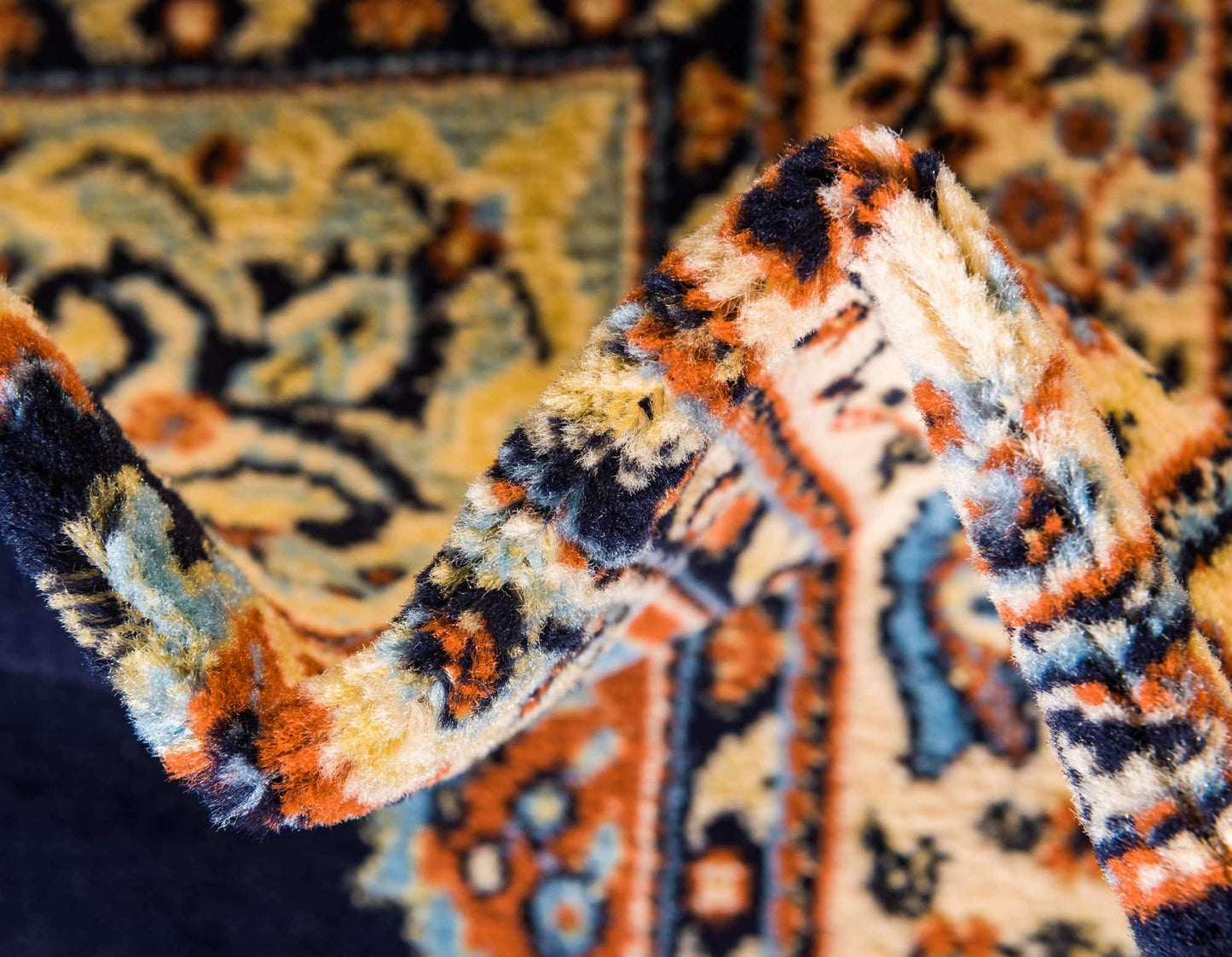 Unique Loom Reza Collection Traditional Persian Style Area Rug, 4 x 6 ft, Navy Blue/Ivory
