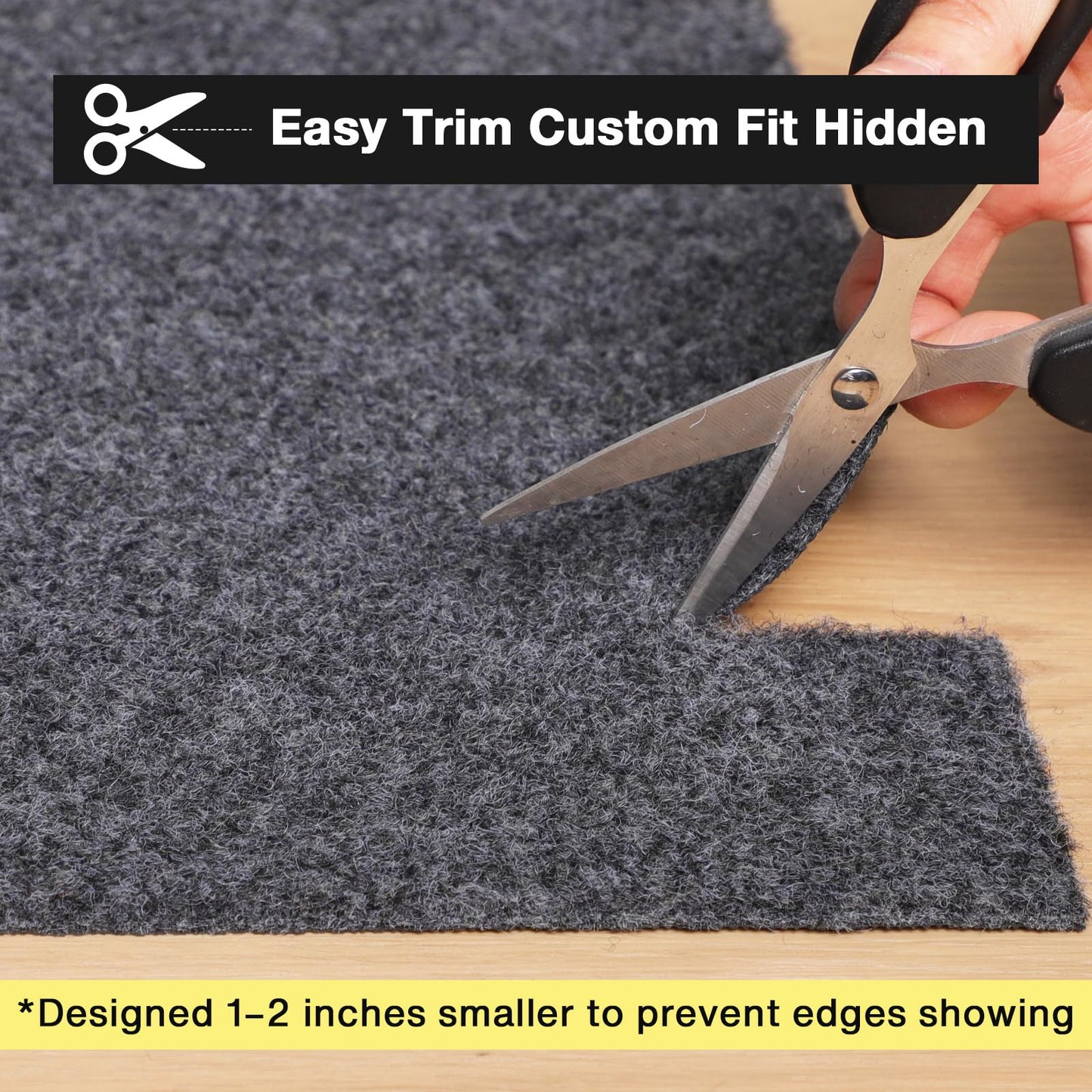 NENSIUM Rug Pad 4x6 Non Slip for Hardwood Floors, 1/4” Extra Thick Waterproof Felt Carpet Pad, Low Profile Underlay for Area Rugs, Safe for LVP & All Floor Finishes, Odorless & Soundproof