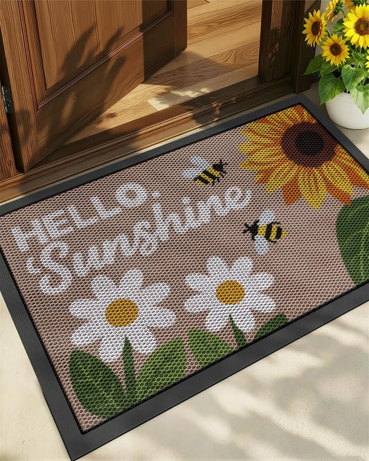 Color&Geometry Outdoor Door Mat, Resilient & Flexible Non-Slip Door Mat 24"x36", Dirt Trapping Waterproof Doormat, Welcome Mat for Porch, Patio & Entryway, Sunny Gold