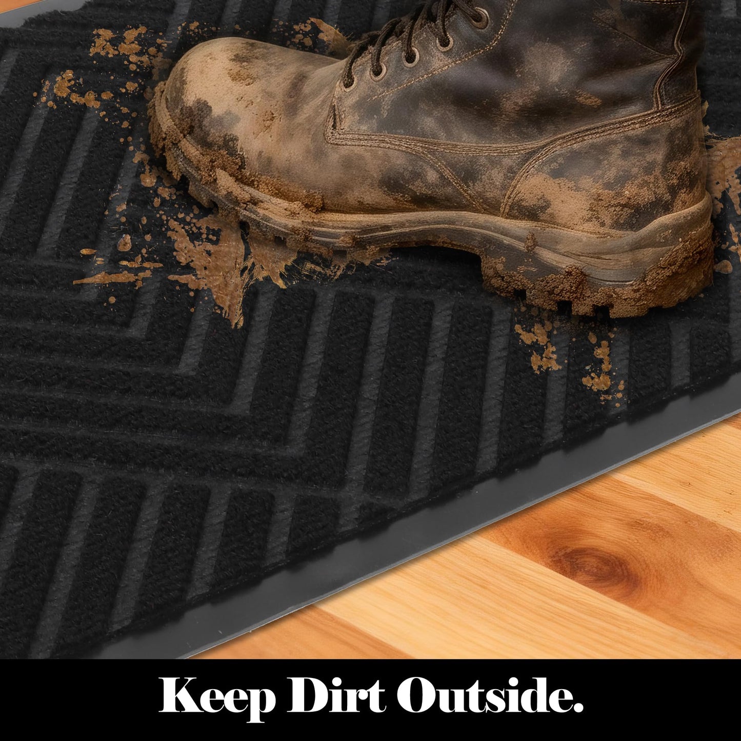 3' x 10' Commercial Runner Rug, Extra Long Front Door Mat, Hallway Runner Floor Mat with Non Slip Low Profile Backing, Indoor Outdoor Entryway Mat, Trap Dirt and Moisture for Patio, Garage, Black