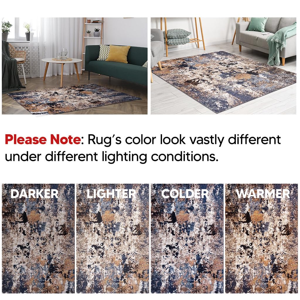 Keen Home Design Runner Rugs - 32"x143" Non-Shedding, Thick Pile Abstract Rugs for Kitchen, Living Room, Bedroom, Dining Room, Entryway - Size: 2'8" x 11'11", Skies Multi