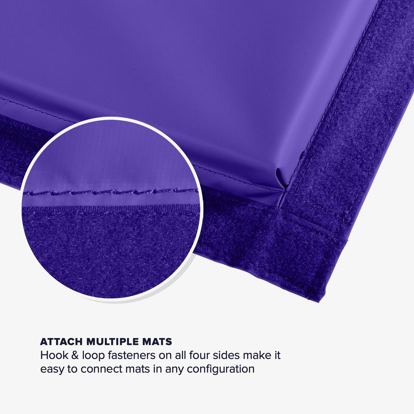 We Sell Mats 4 ft x 8 ft x 1.5 in Gymnastics Mat, Folding Tumbling Mat, Portable with Hook & Loop Fasteners, Purple / Pink