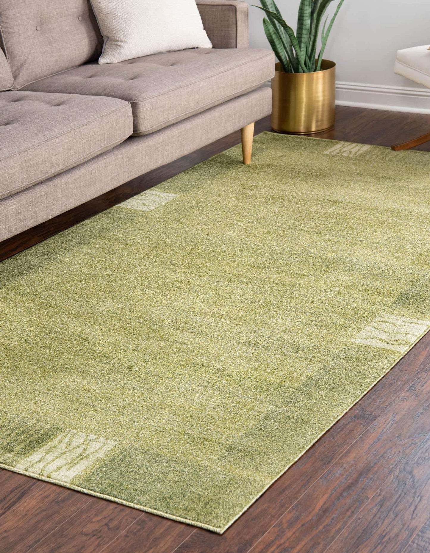 Unique Loom Del Mar Collection Area Rug- Transitional Inspired with Modern Contemporary Design(4' 1 x 6' 1 Rectangular, Green/ Beige)
