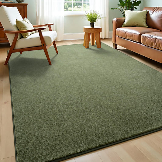 Vasofe 4x6 Soft Rugs for Living Room Bedroom, Sage Green Modern Washable Non-Slip Area Rug, Indoor Memory Foam Fluffy Carpets for Boys Girls Room Playroom Nursery Thick Office Mat Home Decor