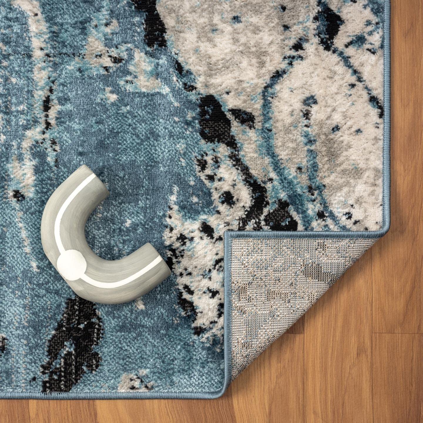 LUXE WEAVERS Abstract Marble Swirl Blue 6x9 Area Rug