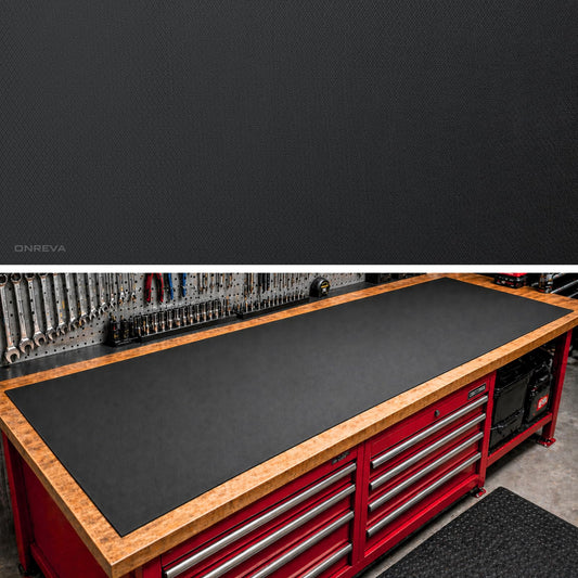 ONREVA Workbench Mat 20X48 Inches, EVA Rubber Work Mat, Protect Your Work Bench Top, Heavy Duty Pad for Tool Box Top, Table, Tool Station, Rolling Cabinet Cart Cover Liner Matt, 48"X20" 5mm Thick