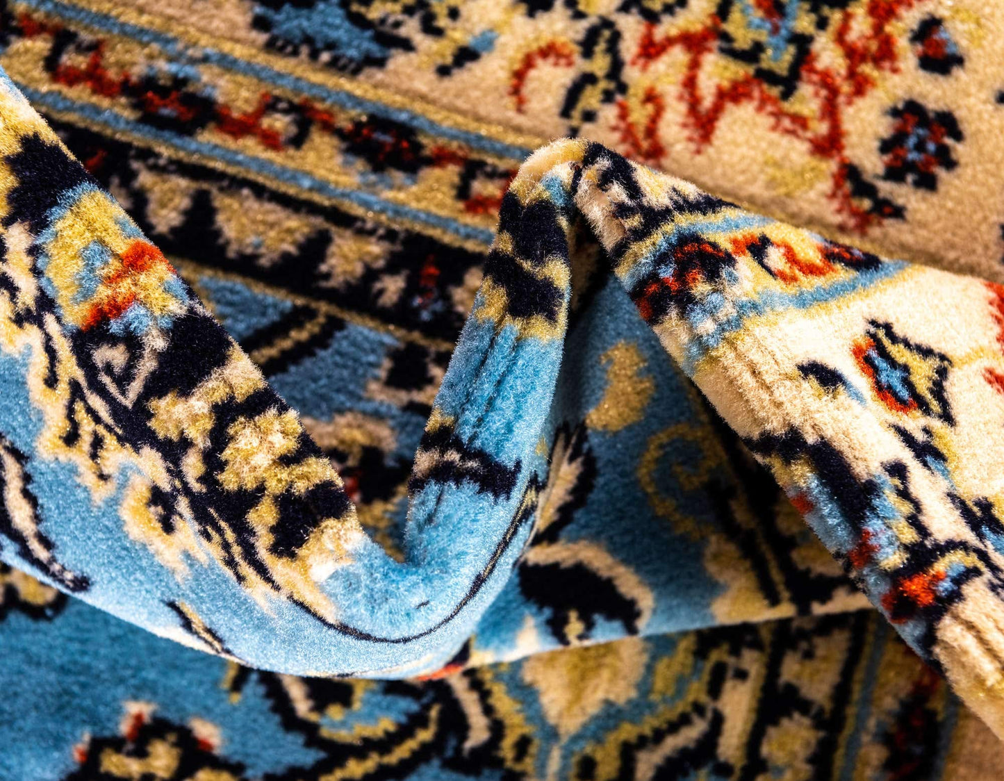 Unique Loom Sialk Hill Collection Area Rug - Washington (4' 1" x 6' 1" Rectangle, Light Blue/ Navy Blue)