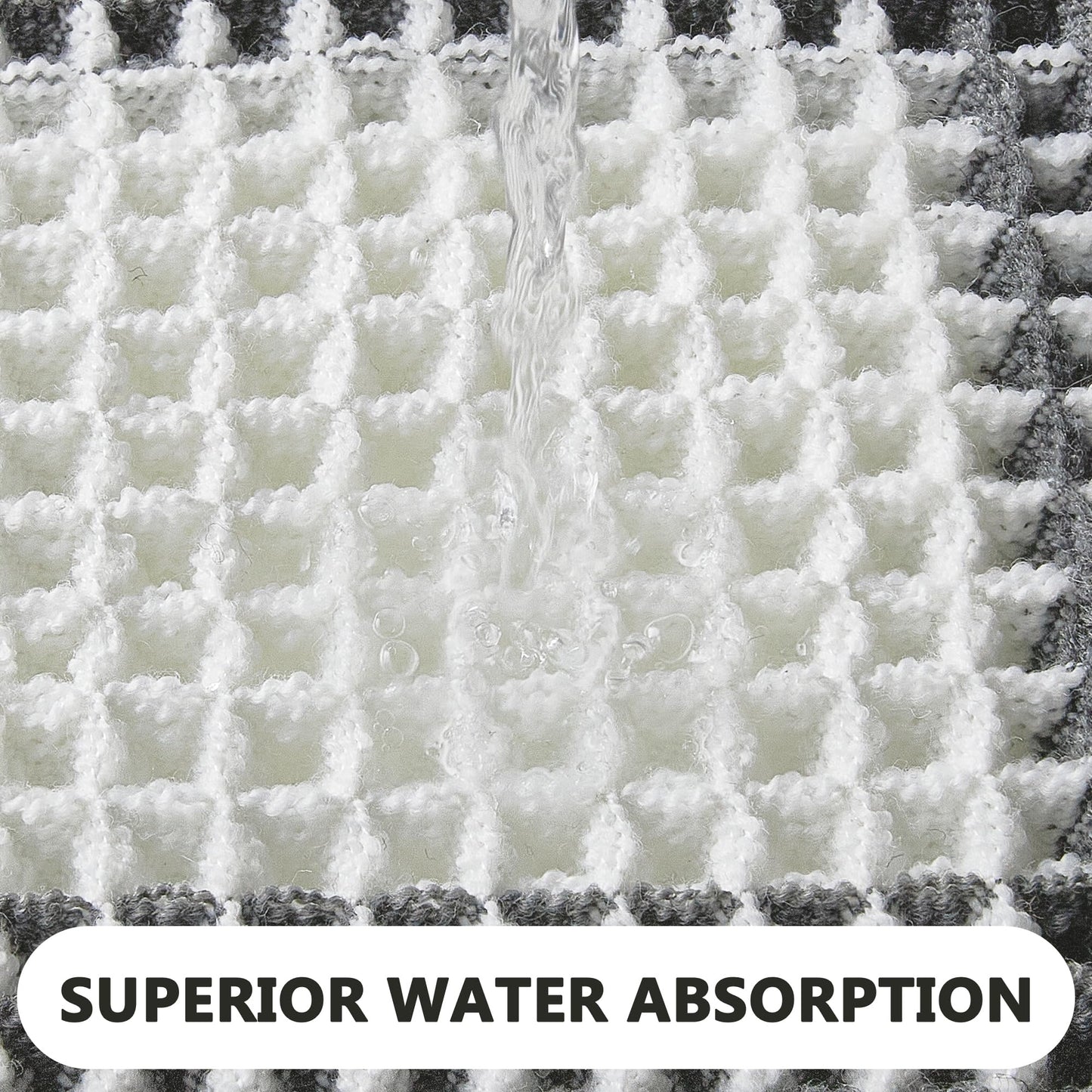 Arenarug Checkered Waffle Bath Mat, Super Absorbent Boho Farmhouse Bathroom Rugs Non Slip Washable, Ultra Soft Bath Rugs Mats with Tassels for Bathroom Floor, Grey White, 18"x30"