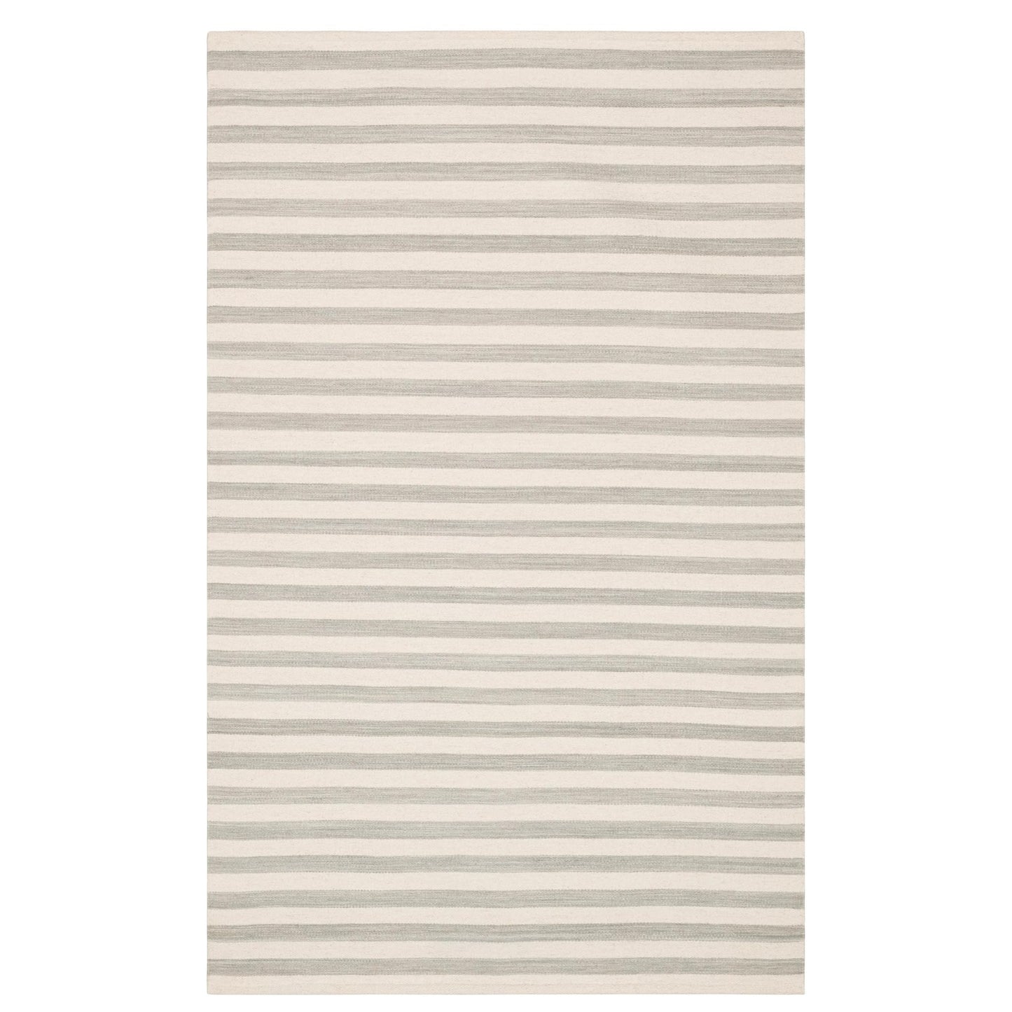 Home Conservatory Ladder Stripe Grey/Ivory Handwoven Wool 2.5 X 8 Feet, Grey/Ivory Stripe Pattern