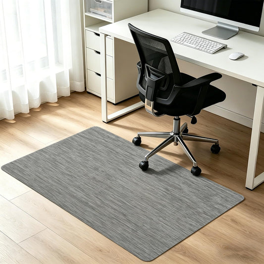 Bsmathom Office Chair Mat for Hardwood Floor, 36" x 48" Desk Computer Chair Mat for Hard Wood and Tile Floor, Anti-Slip Hard Floor Protector Chair Mat, PVC Mat Desk Rug for Office Home, Black Gray