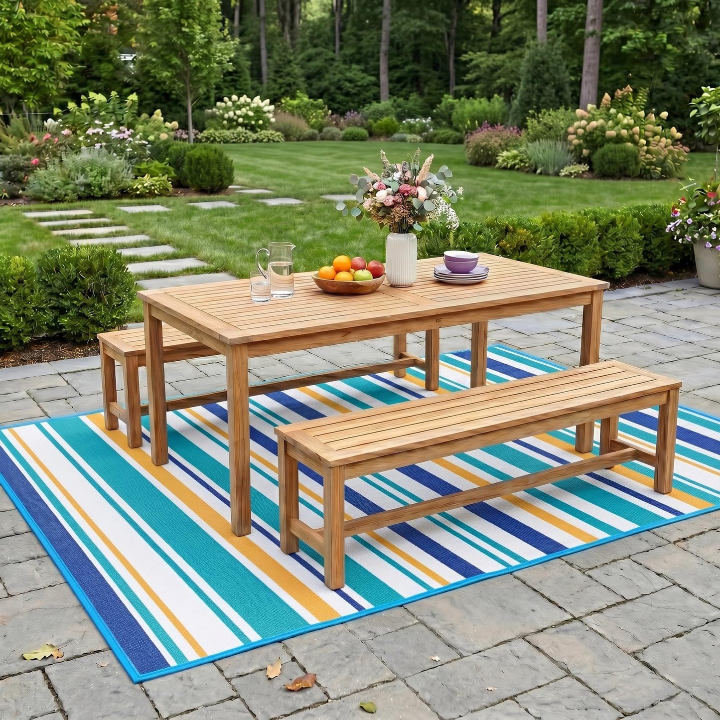 Outdoor Patio Rug Waterproof Camping - 4x6 ft Outdoor Plastic Straw Rug Area Carpet Clearance for Outside, Porch, RV Camper, Picnic, Balcony & Backyard, Patio Decor, Clearance