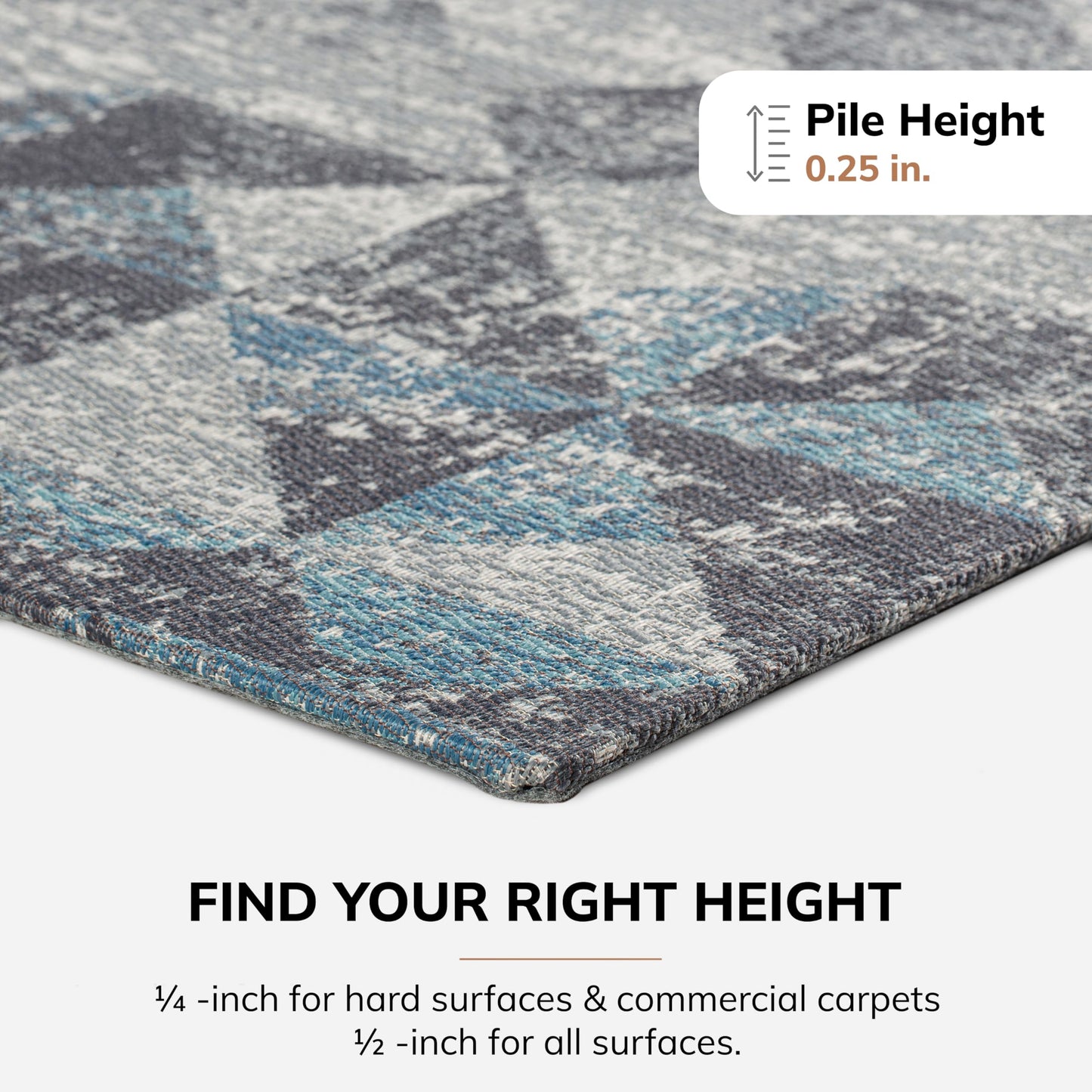 Anji Mountain Rug'd Office Chair Mat for Carpet & Hardwood Floor - Jacquard Woven, Anti-Slip Backing, Low Pile, Floor Protector Desk Chair Mat, Office Rugs for Rolling Chairs (Tromso - 36" x 48")