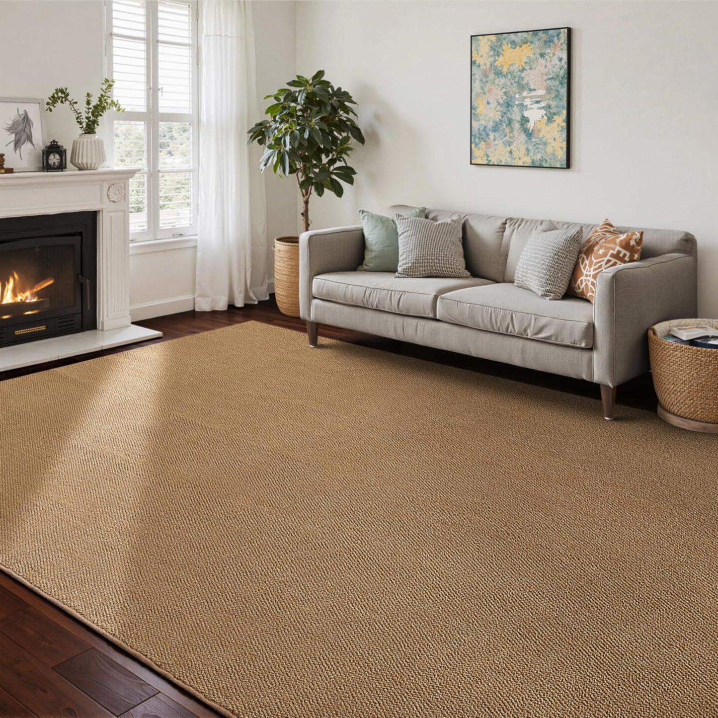CHAMPLANT Washable Area Rug 6x9 Feet Brown Non Slip Living Room Kitchen Rugs Indoor Entryway Rug Floor Carpet for Dining Living Room Bedroom