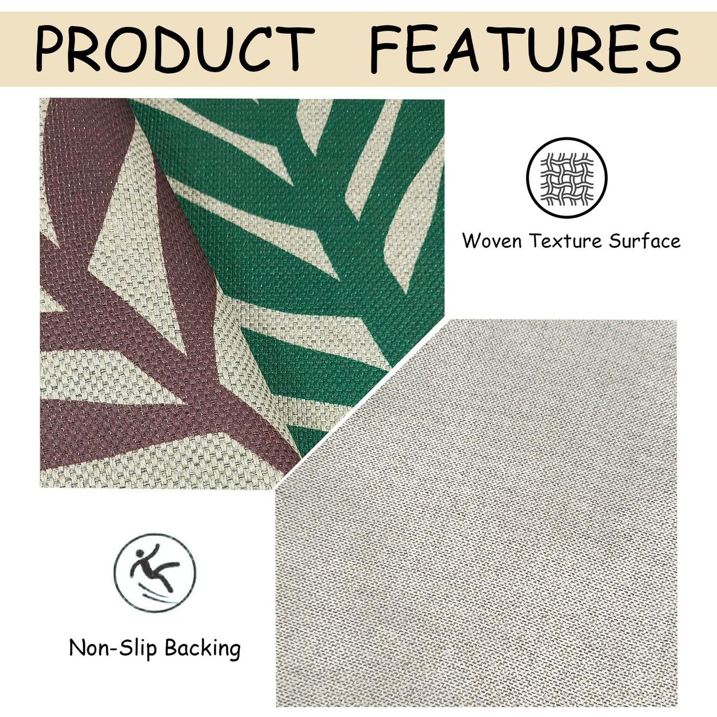 USTIDE Palm Leaf Design for Patio Rug 4'X6' Tropical Indoor Outdoor Rug for Living Room Dining Room Entryway Carpet Farmhouse Washable Non Slip Floor Mat for Covered Courtyard Porch Balcony