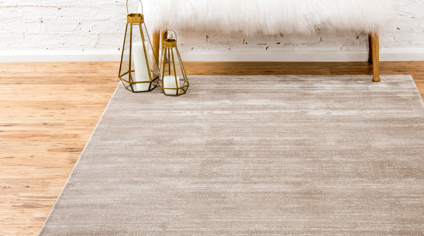 Unique Loom Uptown Collection Area Rug - Madison Avenue (5' 1" x 8' Rectangle, Brown/ Ivory)