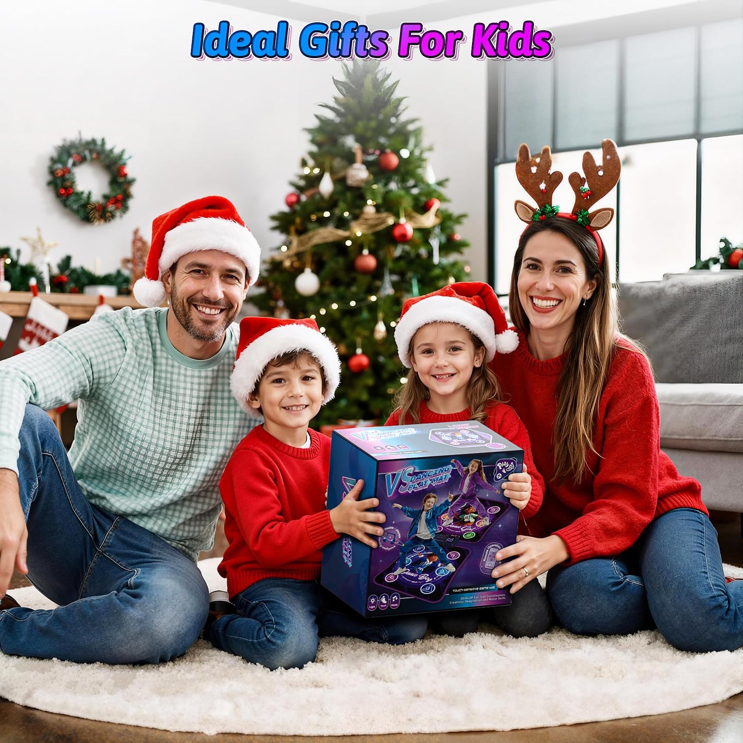 Dance Mat Toys for 3-12 Year Old Kids,Kids Dance Mat with Light Up 12-Buttons & 5 Game Modes,Double Player Dance Pad for Girls Boys, Birthday Xmas Gifts for 3 4 5 6 7 8 9 10+ Year Old Girls Boys