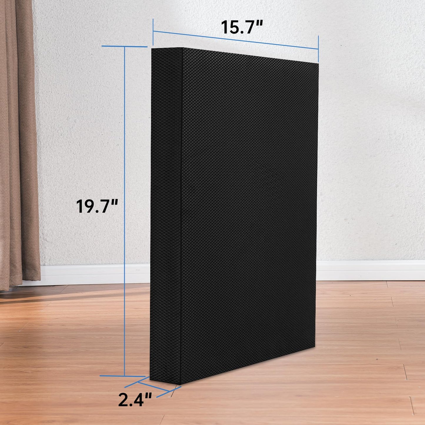 Exercise Balance Pad 19.7" x 15.7" x 2.4"，High-Density Balance Foam Mat for Physical Therapy Equipment & Strength Stability Training, Slip Resistant TPE Mat for Yoga, Pilates, Meditation,Chair Cushion(Black)
