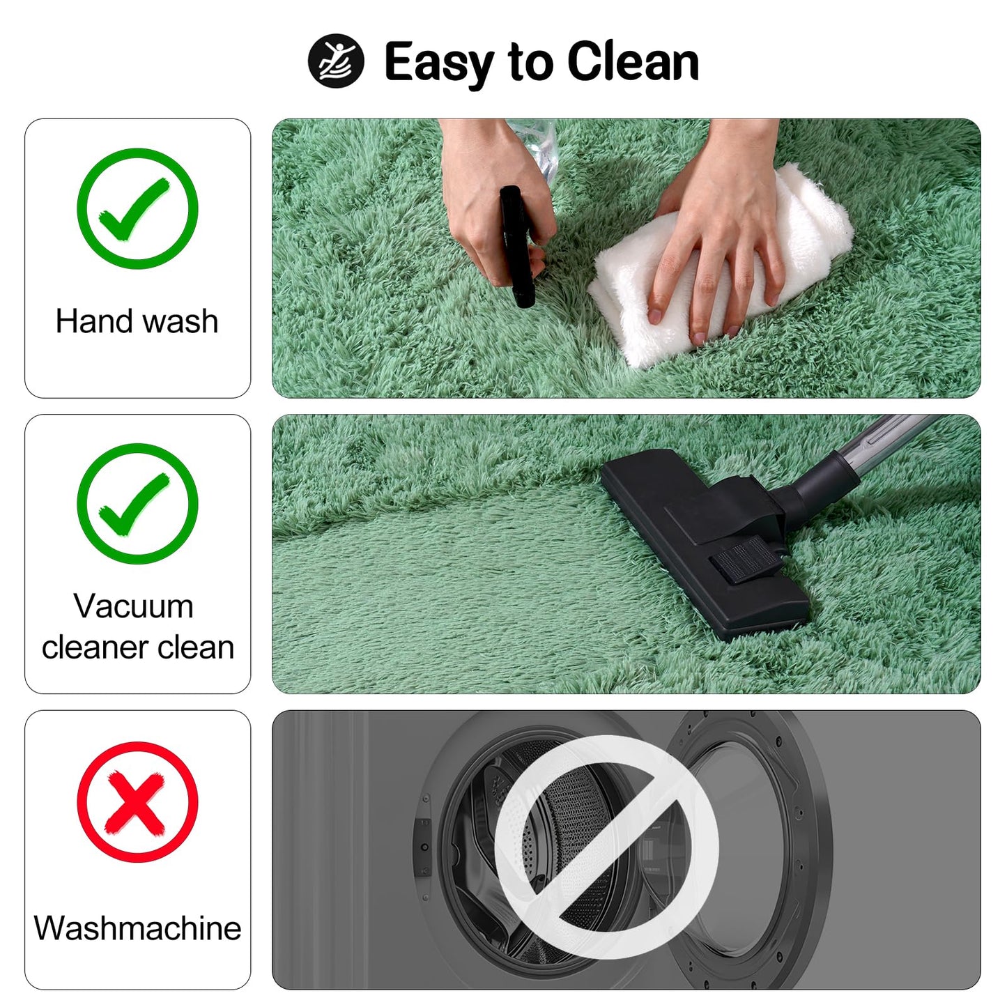 qulint Sage Green Rug for Bedroom, 2x3 Fluffy Area Rugs for Living Room Shag Fuzzy Small Carpet, Soft Shaggy Alfombras for Besides Kids Boys and Girls Dorm Nursery Home Decor (2ft x 3ft, Sage Green)