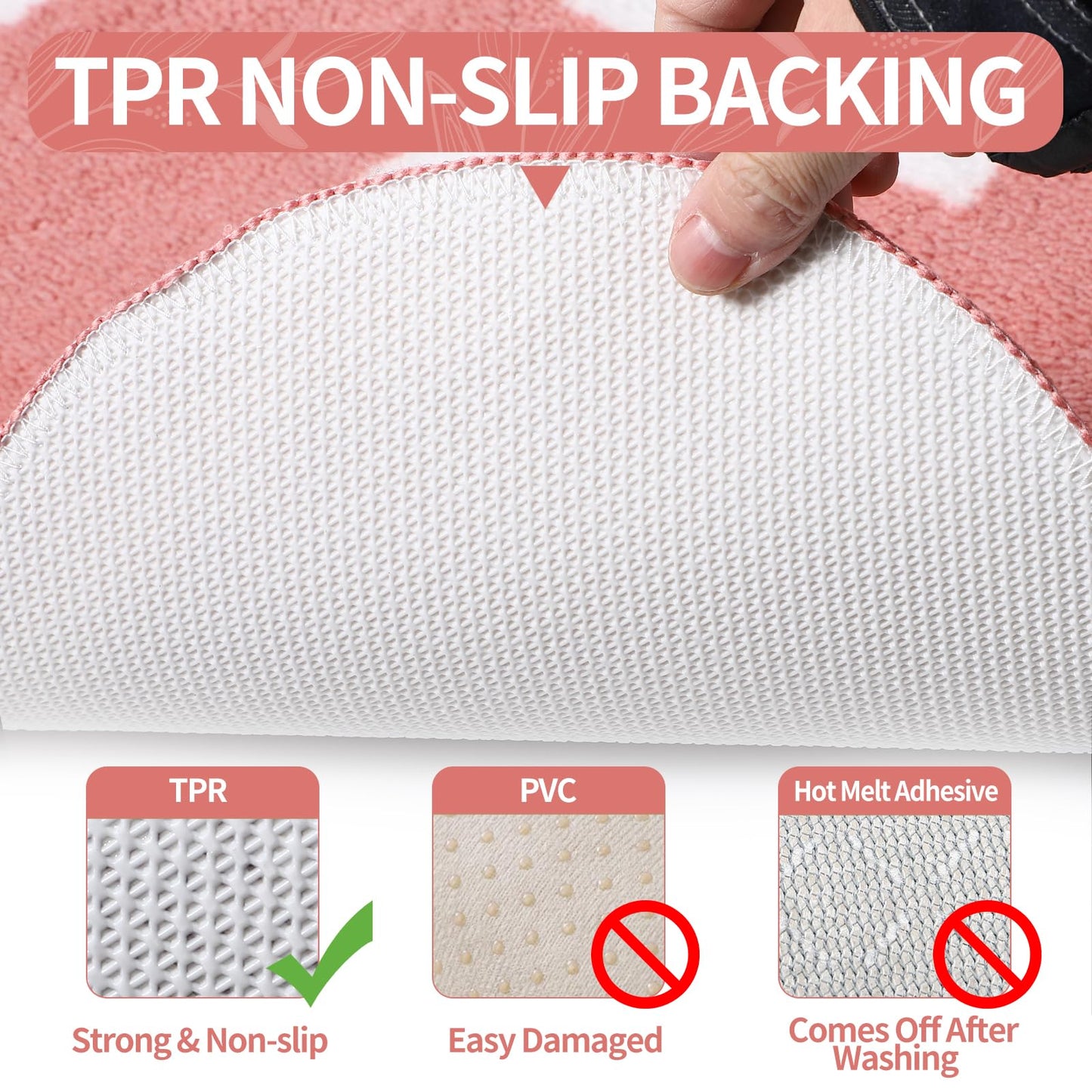 BSSN Get Naked Bath Mat, 16" x 24" Cute Pink Bathroom Rug, Ultra Absorbent Microfiber Tufted Bath Mat, Non-Slip & Machine Washable, Small Fun Aesthetic Decor Rug for Bathroom, Shower, Sink