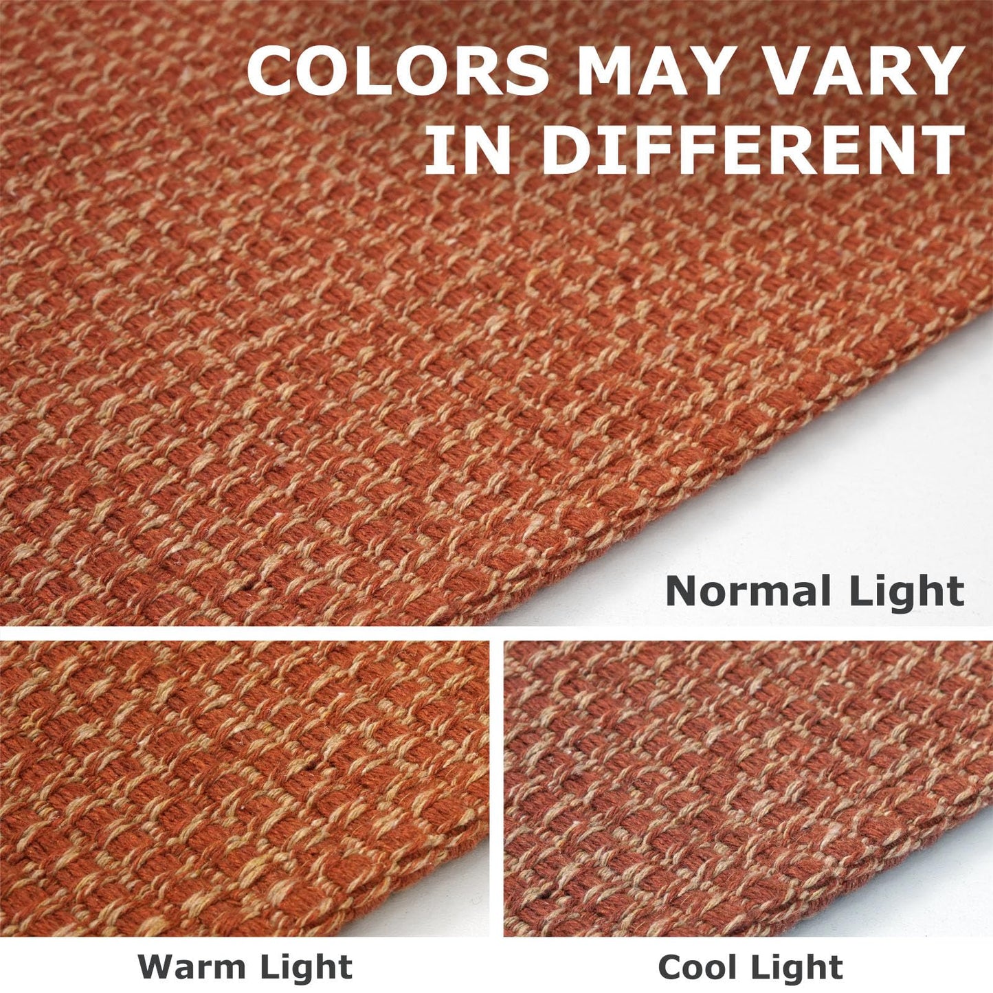 IOHOUZE Washable Runner Rug 2x7 Non Slip Runners for Hallways Entryway Runner Indoor, Kitchen Rugs Woven Cotton Floor Carpet for Kitchen Hall Entrance Bedroom, Burnt Orange/Tan