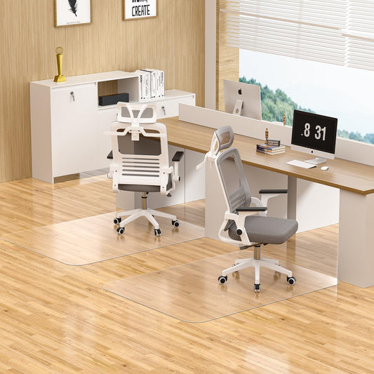 MESHDO Office Chair Mat for Hardwood Floor, 36" X 48" 2 Pack Chair Mat for Hard Floors, PVC Clear Floor Protector Rug Mat for Home and Office, Can't be Used on Carpet