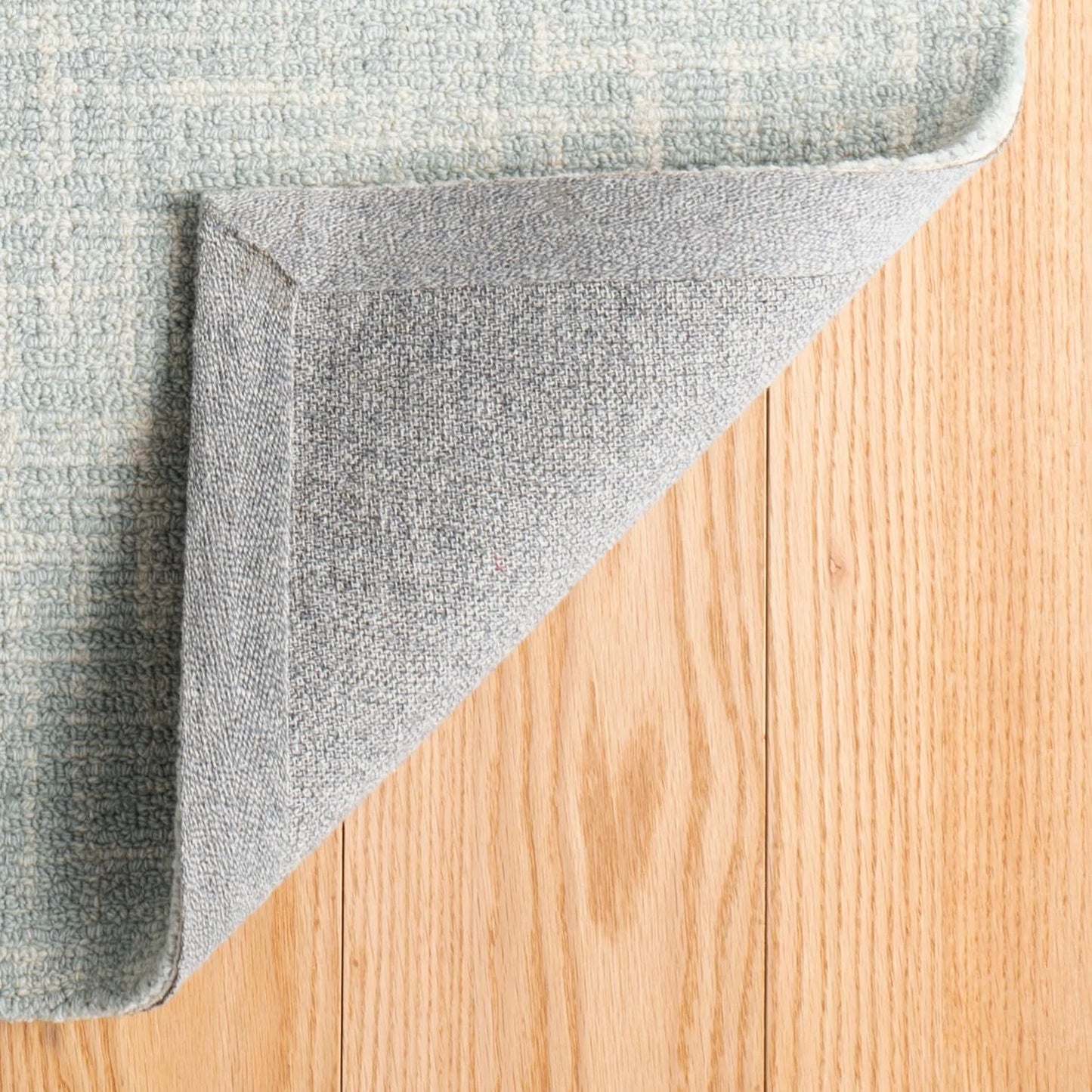 Dash and Albert Crosshatch Wool Area Rug - 4' x 6' Sky Blue Solid Hand Micro Hooked Accent Rug - Durable, High Traffic Areas Bedroom, Hallway, Stairs - Premium Luxury Hotel Quality Soft Breathable