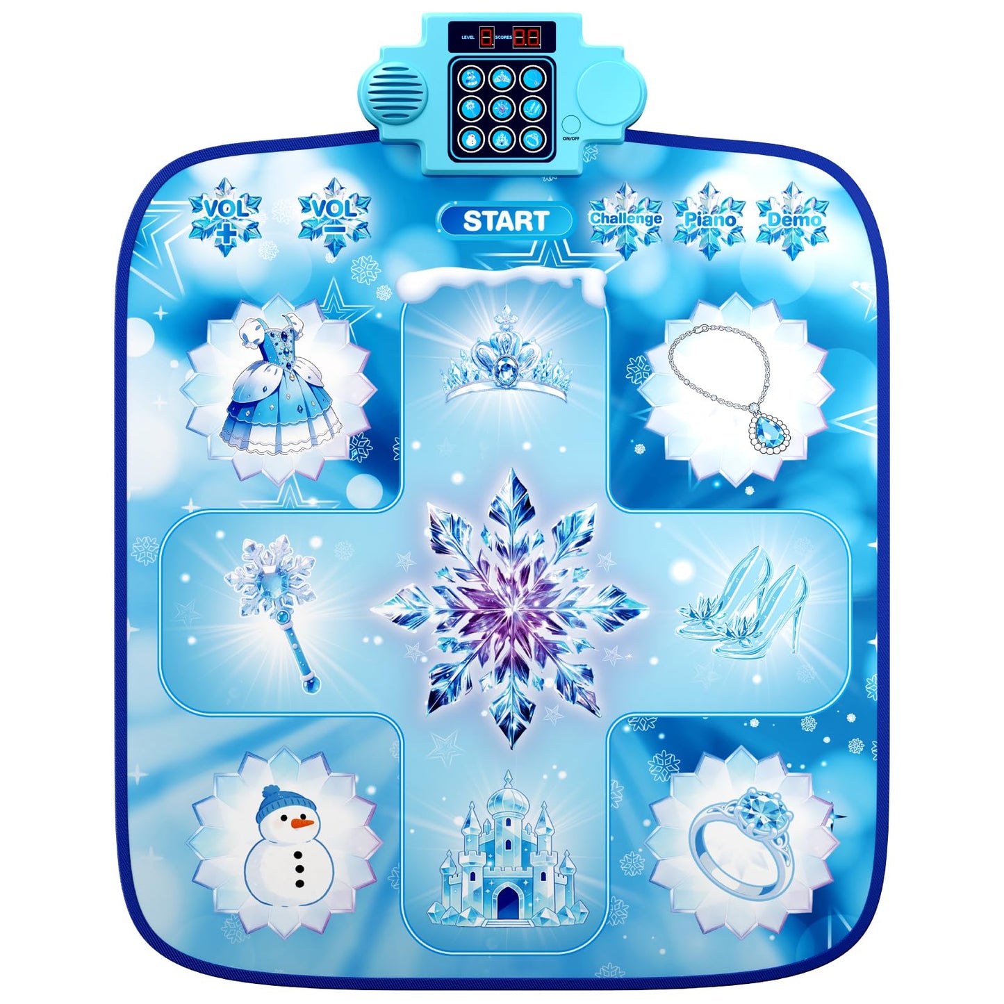 LZFYMXOK Dance Mat for Girls–Electronic Dance Game Toy Pad with 8 Challenge Levels, 3 Modes & LED Score Display, Frozen Toys for Girls Rhythm Step Play Mat, 2026 Birthday Gifts for Ages 3-12