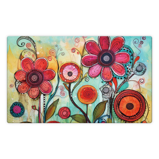 Morigins Spring Watercolor Flowers Rubber Floor Mat Non-Slip Backing for Entryway Porch Summer 18 x 30 Inch