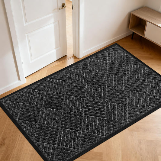 Vicwe Indoor Outdoor Door Mat, 3' x 4' Heavy Duty Front Door Mat for Entryway, Non Slip, Dirt Resistant and Absorbent Doormat, Easy Clean Low Profile Mats,Commercial Floor Mat for Home Office