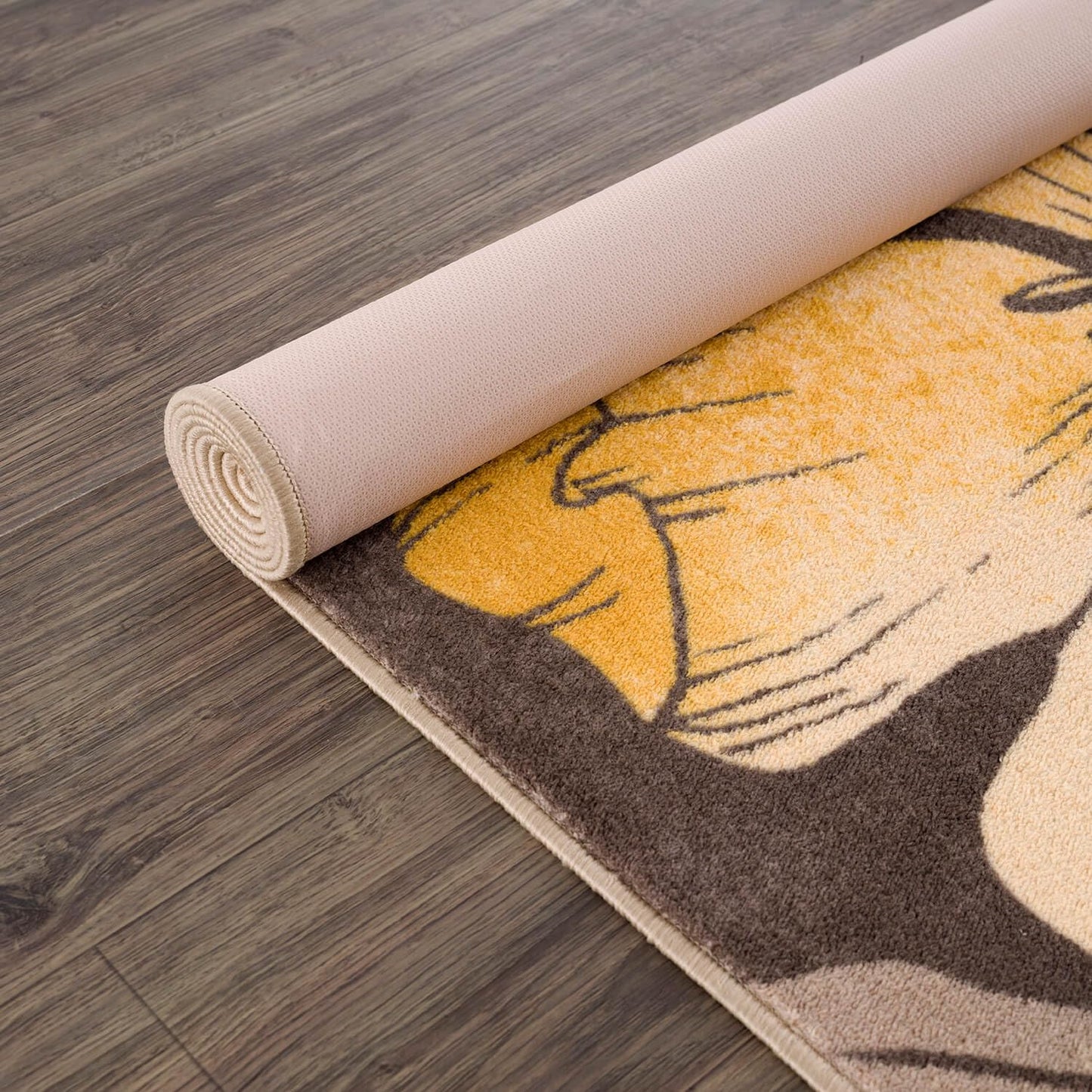 CAMILSON Solana Modern Floral 6'7" x 9'0" Area Rugs Non-Skid (Non-Slip) Rubber Backing Yellow Brown Flowers Indoor Rug (6x9, Floral - Yellow/Brown)