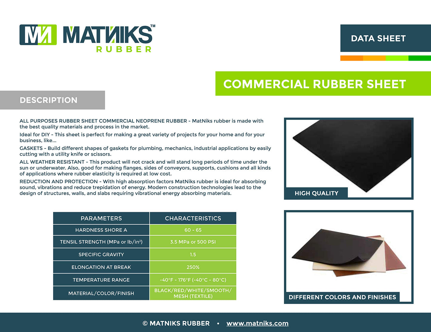 MATNIKS Solid Neoprene Rubber Sheets Black 6x6-Inch by 1/16 (Pack of 3) for Pipe Insulation Plumbing Gaskets DIY Material Supports Leveling Sealing Bumpers Protection Insulation