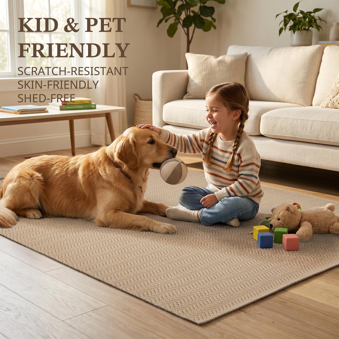 MatEssenz Kitchen Rugs Set of 2, 20" x 30" + 20" x 48" Non Slip Washable Kitchen Mats for Floor, Absorbent Low Profile Sink Runner, Durable Herringbone Woven Farmhouse Rug, Khaki
