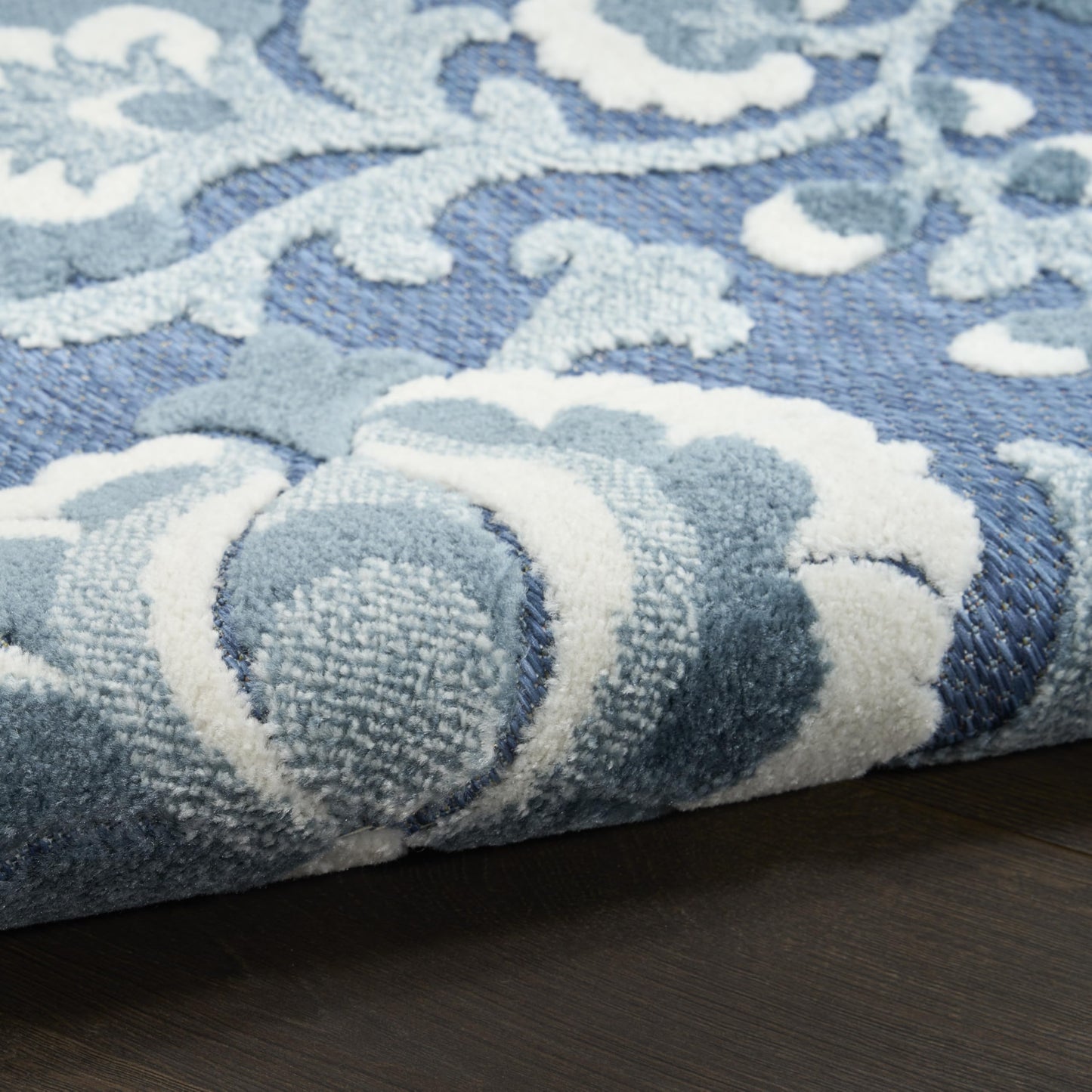 Nourison Home Aloha Blue 7'10" x 10'6" Area Rug - Easy Clean, Non Shedding, Bed Room, Living Room, Dining Room, Kitchen (8' x 11')