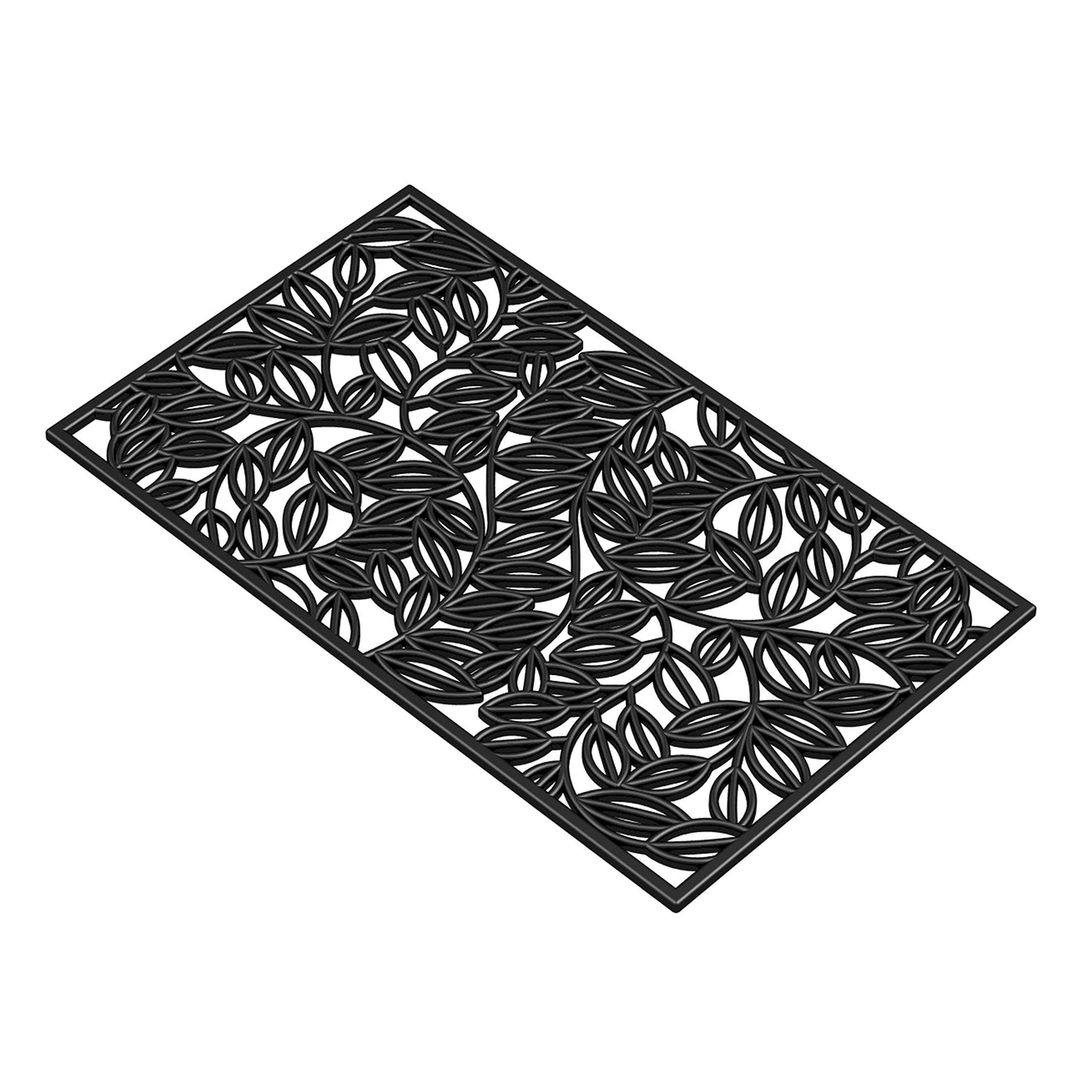 Calloway Mills AZ103751830 Lilac Vine Rubber Doormat, 18" x 30", Black