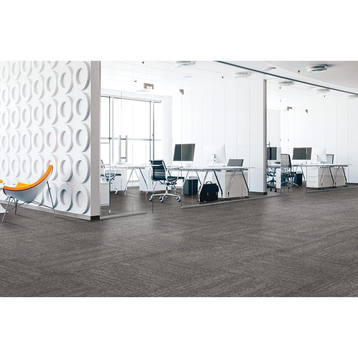 Mohawk Elite 24" x 24" Berber (Loop pile), 0.08" Pile Height, Carpet Tile, Nylon Fiber, Dappled Steel Color, (24 Tiles), (96 sqft/carton)