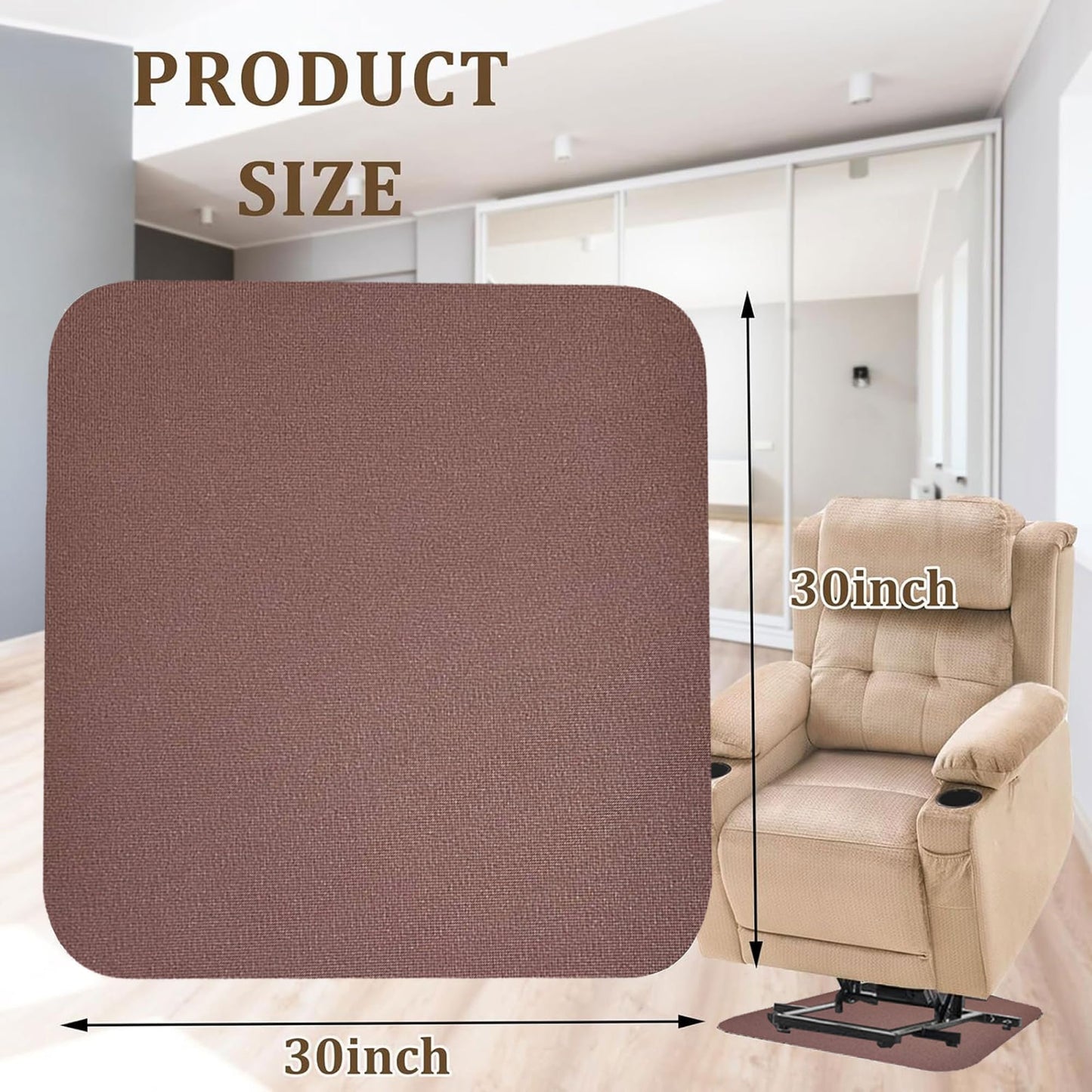 Recliner Pads for Hardwood Floors, Under Recliner Mat Floor Protectors Furniture Pads to Keep Furniture from Sliding Swivel Chairs Recliner mats for Hardwood Floors Non Slip Furniture Pads