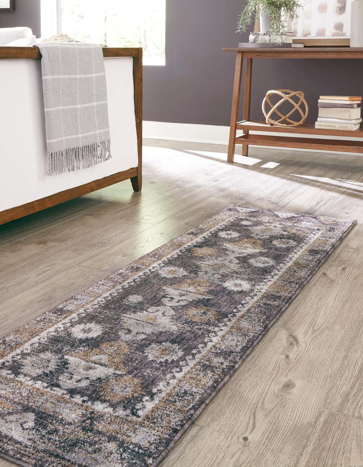Unique Loom Eco Southwestern Collection Area Rug - Springdale (Runner 2' 0" x 6' 0", Charcoal Gray/Ivory)