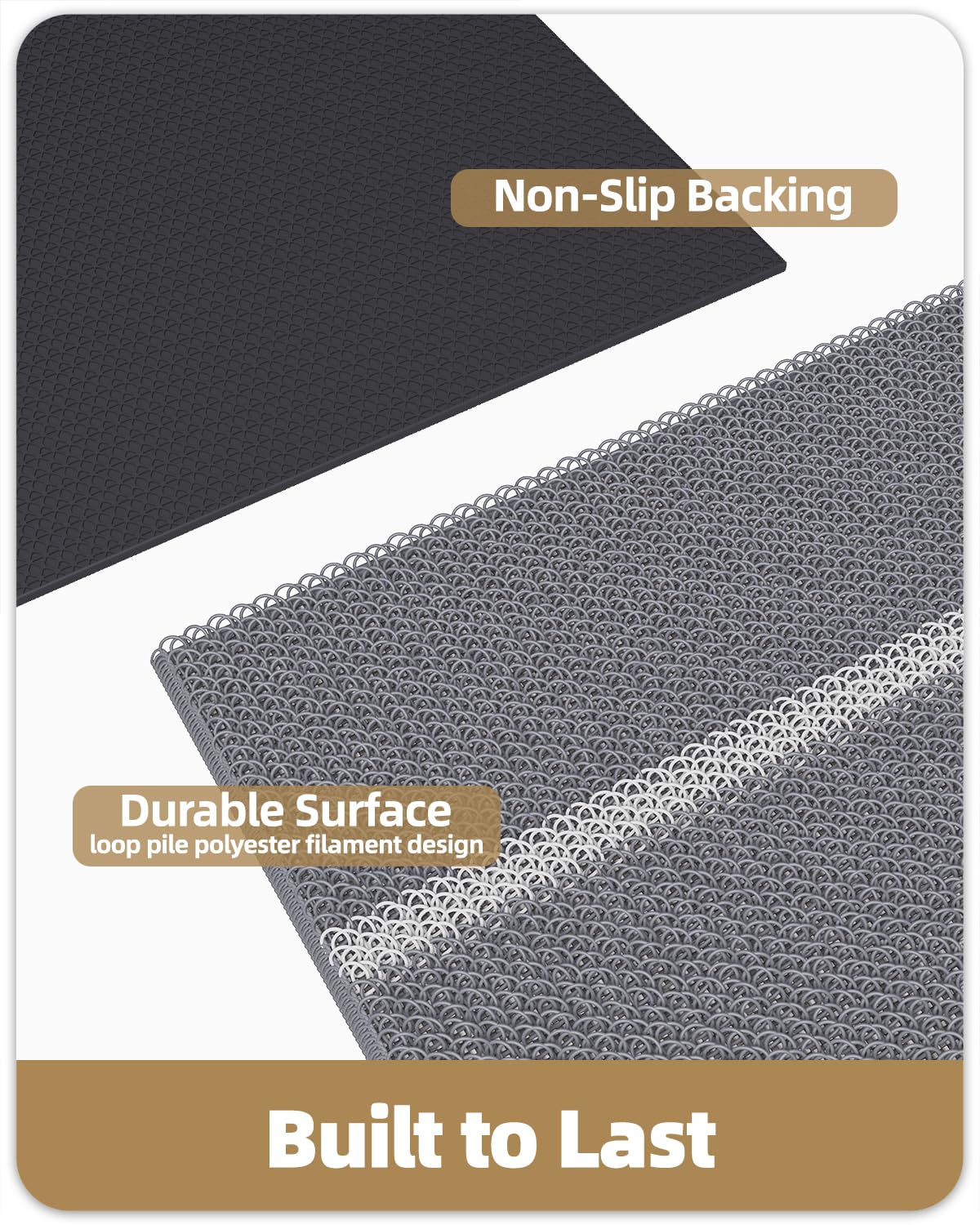 Color&Geometry Front Door Mat (2-Grey, 24"x36")