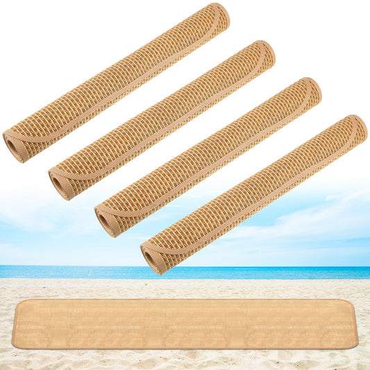 Sibosen 4 Packs Straw Beach Mat 20 * 70 inch Waterproof Non Slip Straw Mat Foldable Lightweight Picnic Mat for Camping Sunbathing Picnic Floor Yoga