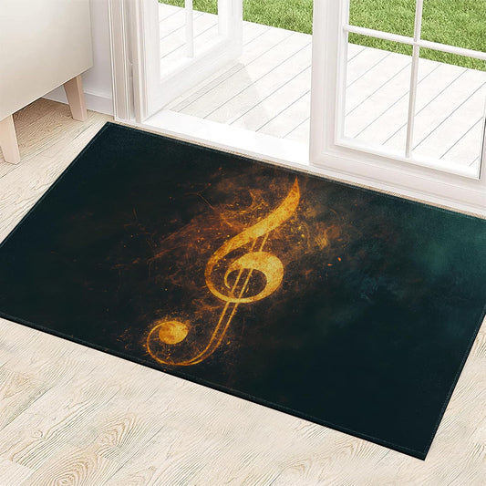 ainori Music Note Indoor Door Mat 29.5x17in,Non Slip Backing Dark Musical Art Floor Mats,Non Woven Entryway Rug,Welcome Rugs Decor,for Entrance Inside Porch Bedroom Kitchen,Practical Doormats Gifts