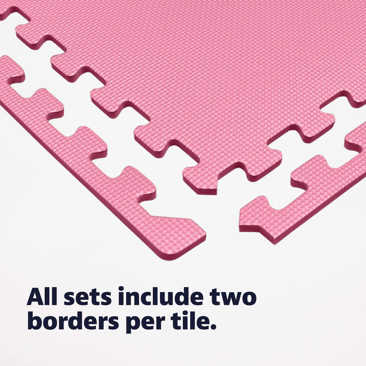 We Sell Mats 1/2 Inch Thickness Multipurpose EVA Foam Floor Tiles, Interlocking Floor Mat for Indoor Gym and Home Use, 24 in x 24 in, Pink, 24 Square Feet (6 Tiles)