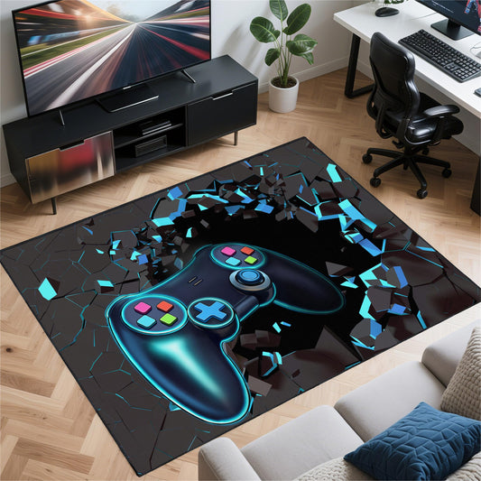 Rnmdn Gaming Rug for Room,5'x7' Non-Slip Cool 3D Gamer Rugs for Bedroom Livingroom and Game Room Decor