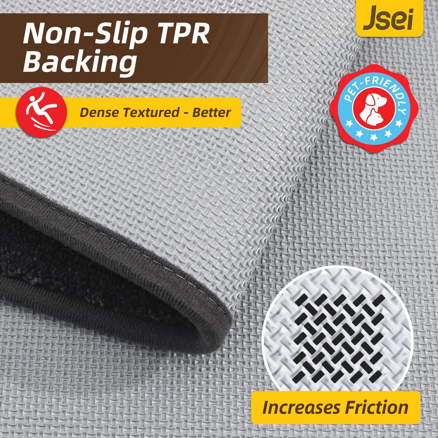 JSEI Entryway Rugs Doormat 20"x32", Non-Slip Dirt Trapper Door Mats Indoor, Washable Absorbent and Stain Resist Welcome Floor Mat for Front Door, Dog Door Mat, Dirty Wet Shoes & Paws, Dark Grey