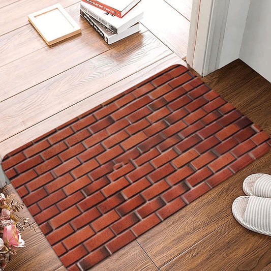 AHXYEVS Doormat Red Brick Wall Front Door Mat Non Slip Welcome Mats Washable Floor Mat Entrance Mat Absorbent Guard Doormat for Kitchen Bedroom Home Decor 18 x 30 Inch