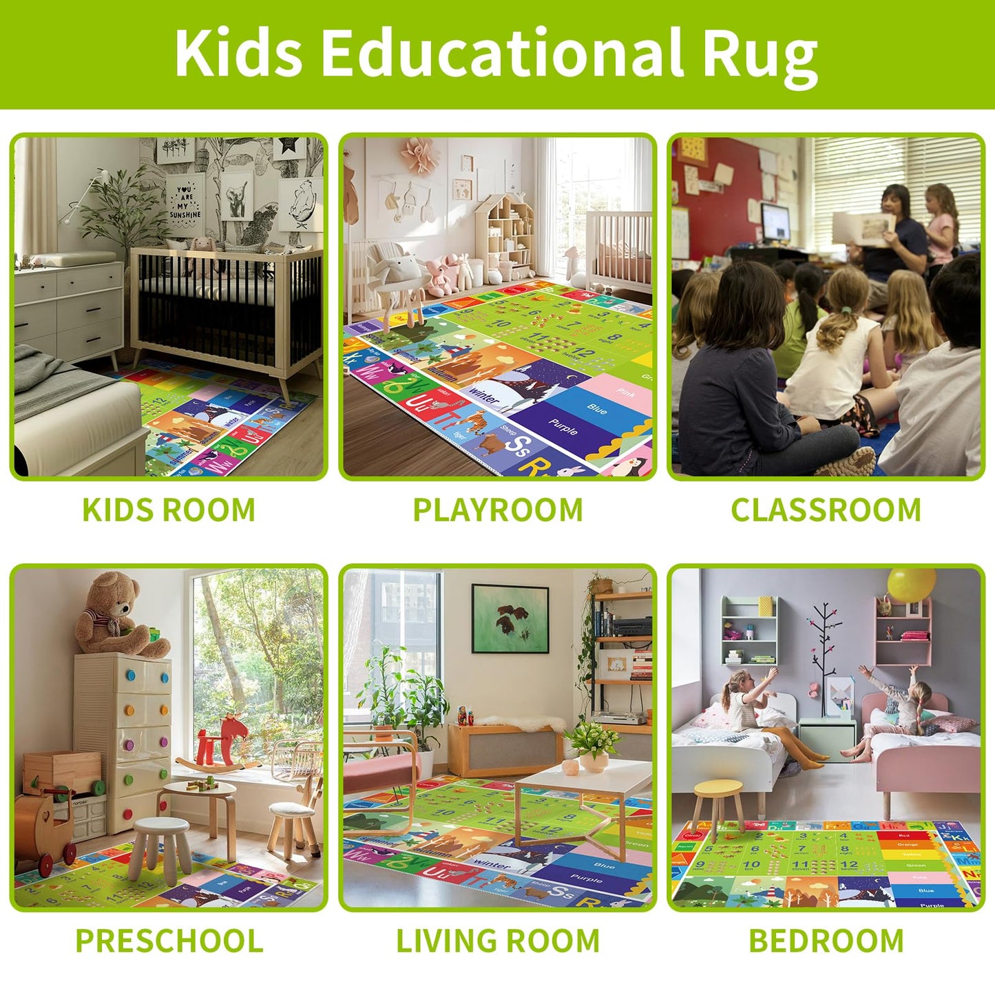 SXHYSM ABC Rug for Kids Playroom,Toddler Alphabet Carpet Washable for Baby Room,Classroom,Play Room,Floor,Bedroom (2.6×4ft)