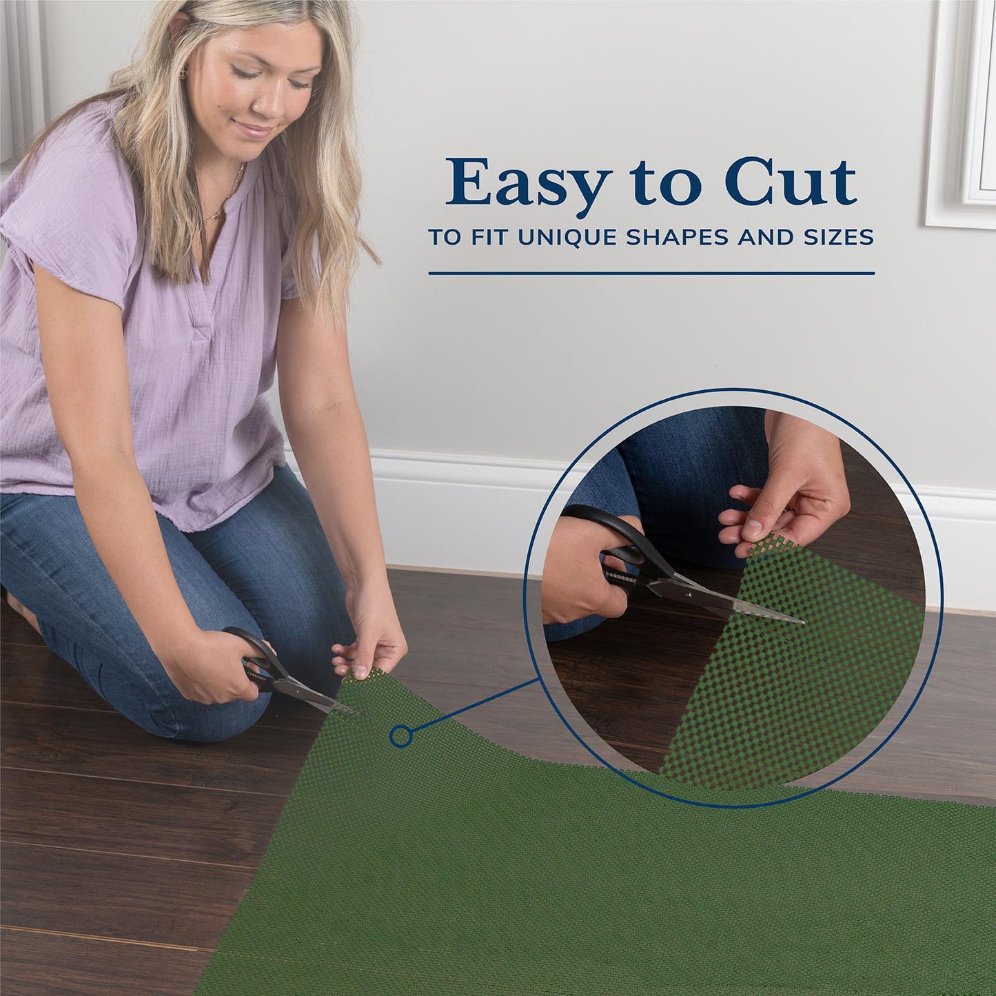 Veken 8x10 Ft Rug Pad Gripper for Hardwood Floors, Non Slip Dark Green Rug Pads for Area Rugs, Thick Rug Grippers for Tile Floors, Under Carpet Anti Skid Mat, Keep Your Rugs Safe and in Place