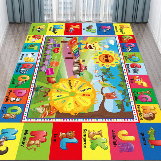 ABC Kids Play Rug, Non-Slip Classroom Carpet,59" x 39.4''
