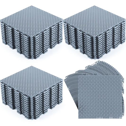 50 Pack Drainage Mats Interlocking Tile 10" x 10" Rubber Floor Tiles