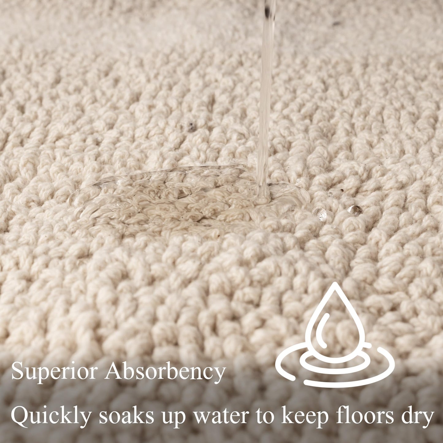 Barossa Design Reversible Cotton Bathroom Runner Rug - 22 x 60 Inch Long Bath Mat Washable & Soft Absorbent, Large Bath Rug for Bathroom Floor, Double Sink Vanity - Beige, 22x60 XL